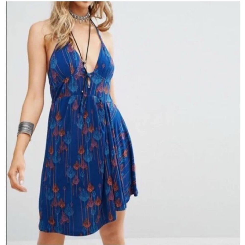 Free People Tropical Daydream Halter Mini Dress size S